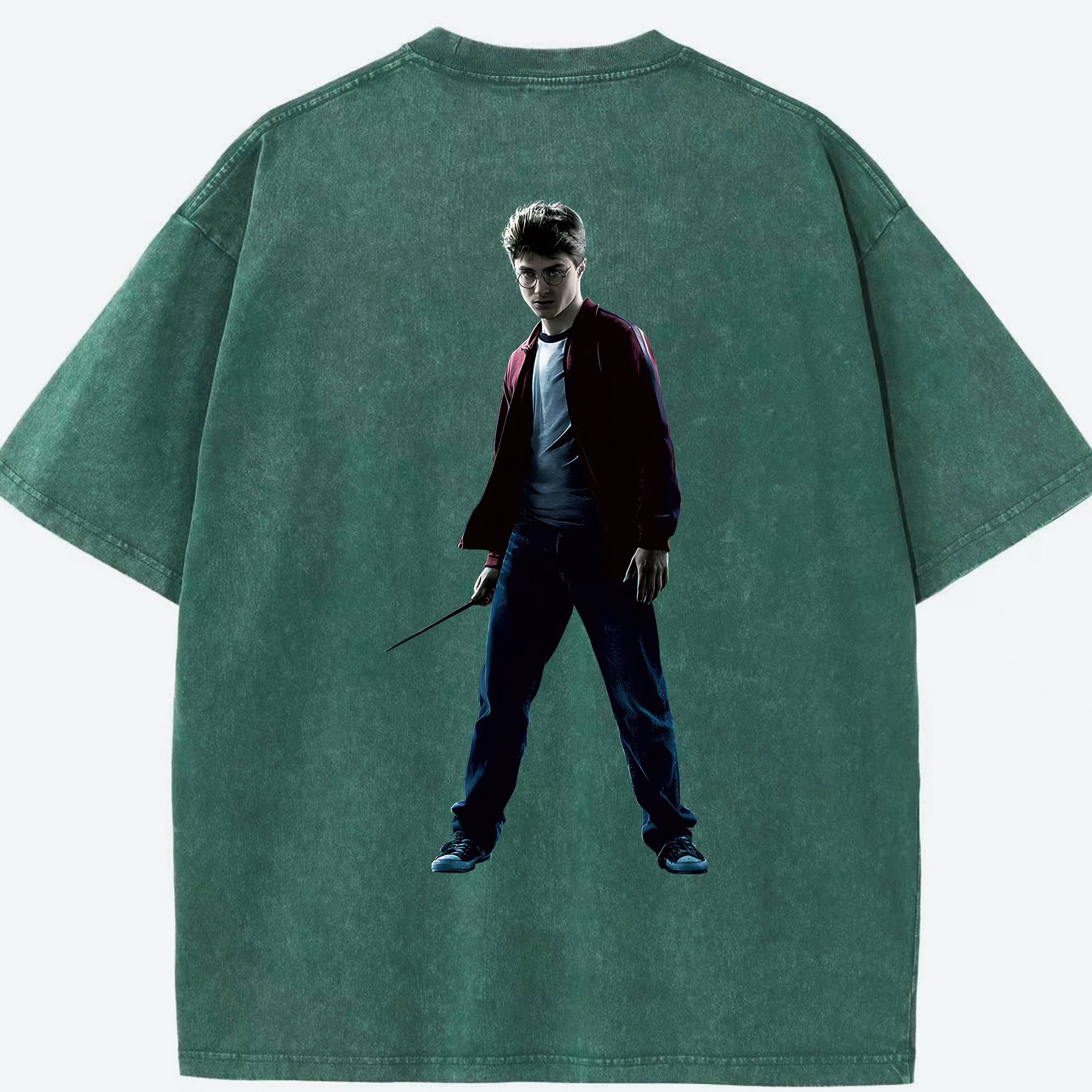 （画像用） Harry Potter ハリー・ポッターシリーズ 綿100% ヴィンテージ風 半袖Tシャツ（背面プリント）